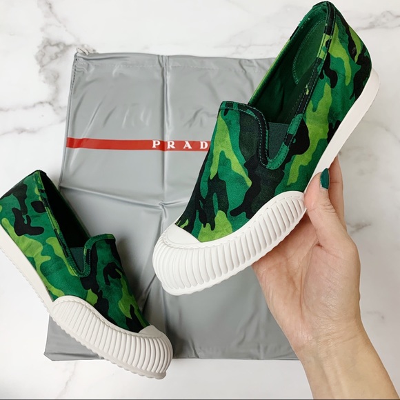 Prada Shoes - PRADA Nylon Camouflage Cap Toe Sneaker Size 7.5